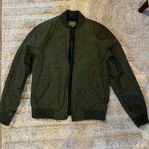 Sid Mashburn Bomber Jacket in Olive Dry Waxed Cotton, size medium